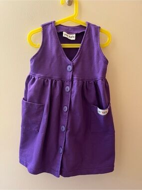 VTG Just Kid'n Purple Button-Front Sleeveless Dress